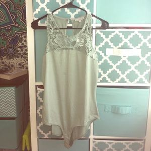 Charlotte Russe Suede Bodysuit