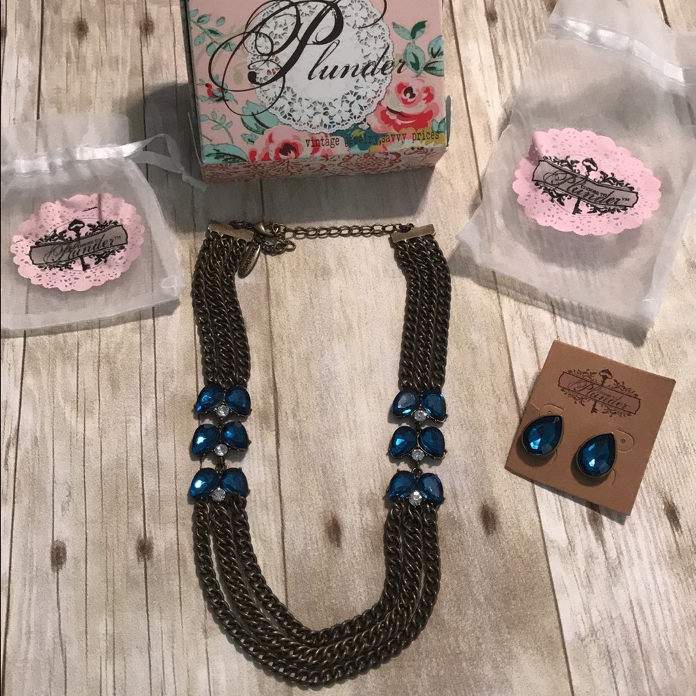 With blue jewels