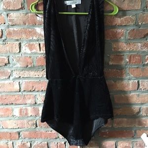 Black velvet Oh My Love bodysuit.