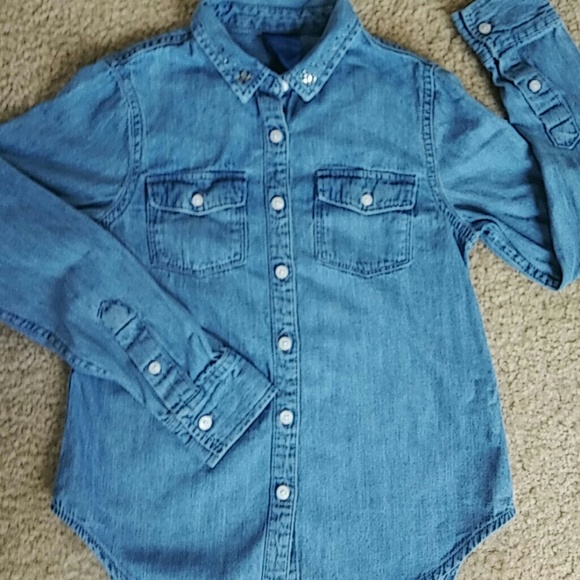Denim Shirt Size 7/8 - Picture 1 of 2