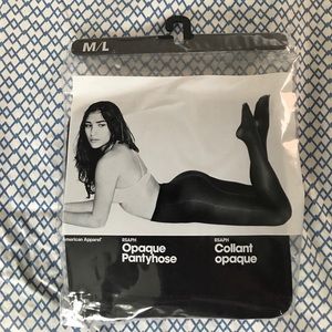 NWT American Apparel opaque pantyhose in black