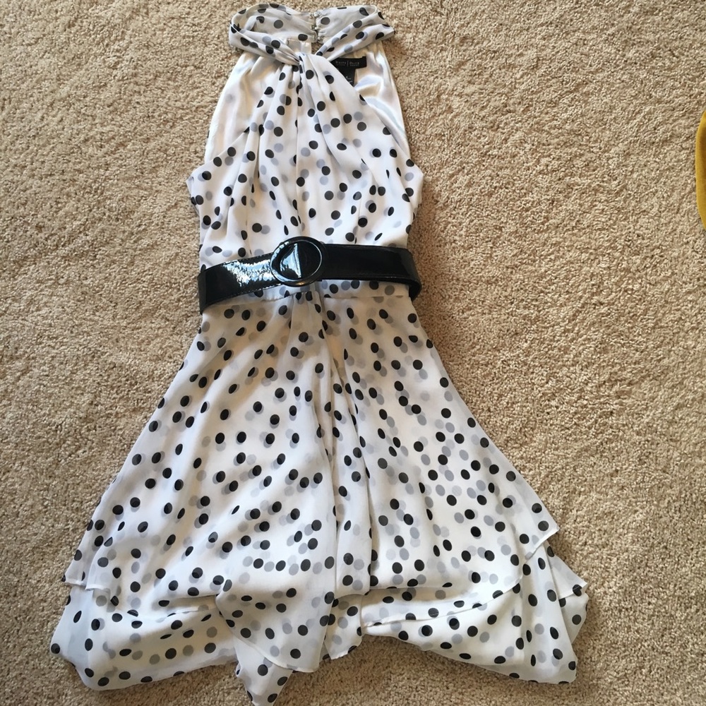 WHBM Polka Dot Summer Dress with Chunky Belt