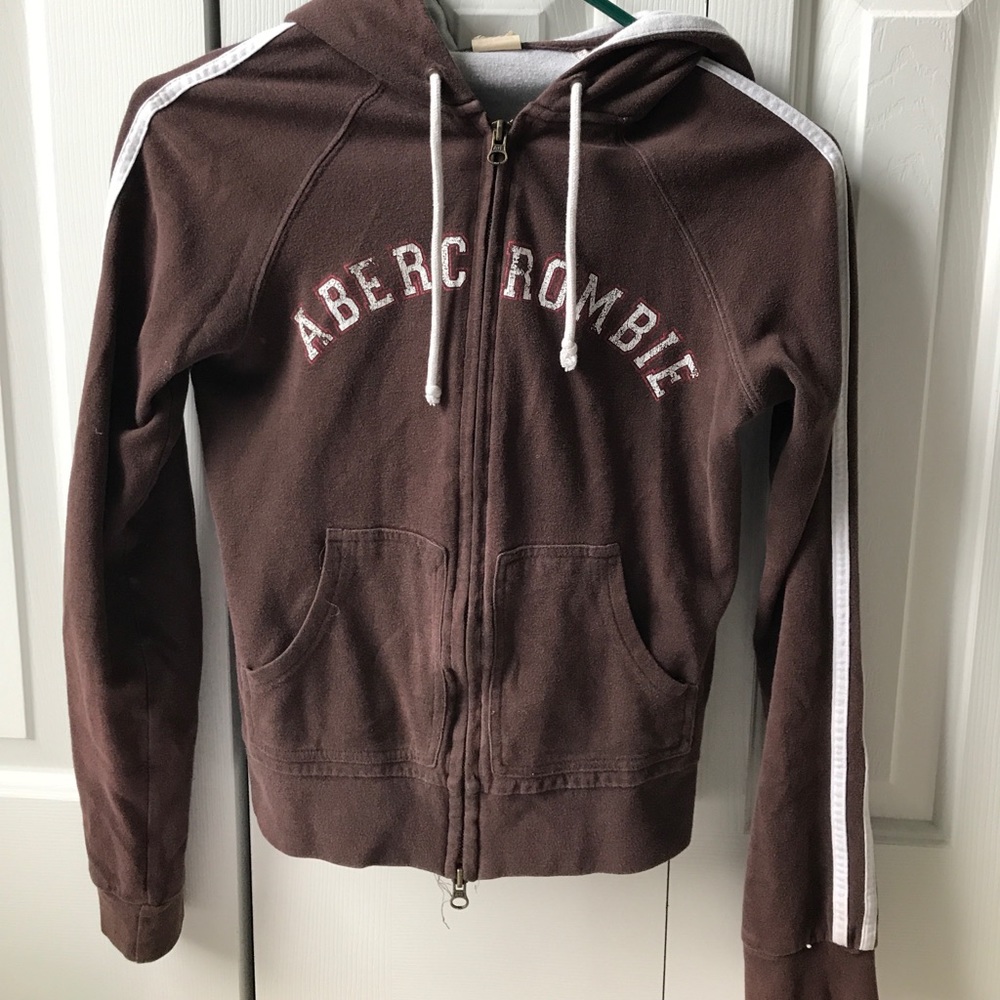 Abercrombie and Fitch brown hooded zip jacket