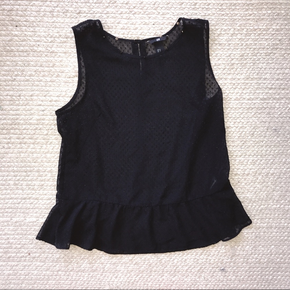 H&M Black Peplum top with studs! 14