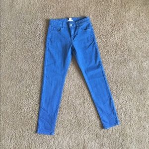 Bright blue jeans