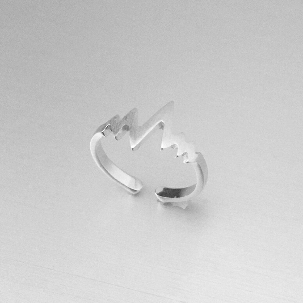 Sterling Silver Heartbeat Toe Ring - image 3