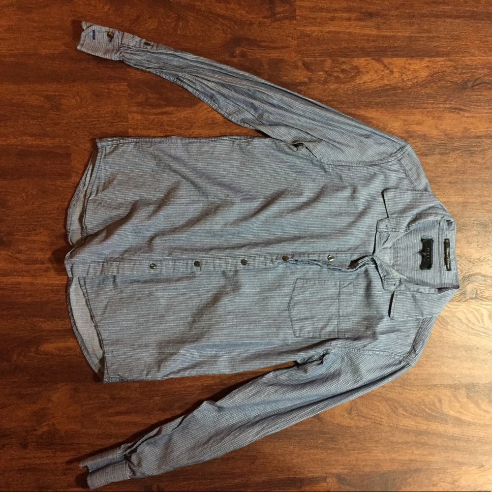 21 men Blue Casual Button Shirt