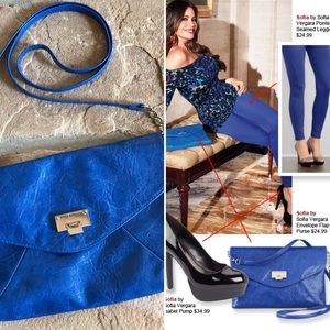 Sofia Vergara Envelope Flap Purse Cobalt Blue