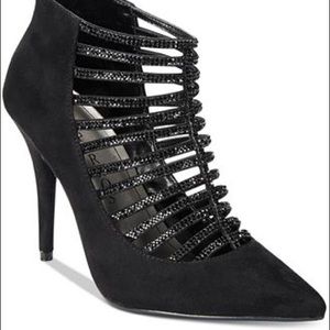 ❌SOLD!❌ Black suede crystal stilettos.