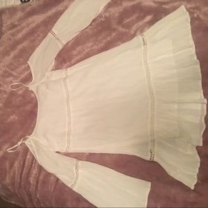 Cold shoulder white dress