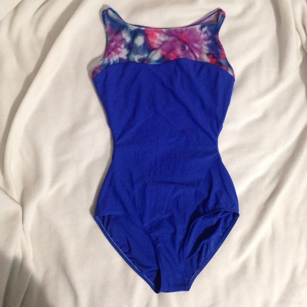 Royal blue one piece swim suit / leotard