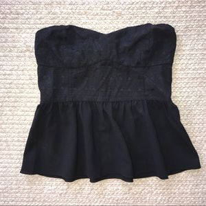 Hot Peplum Strapless Black Top! L🖤
