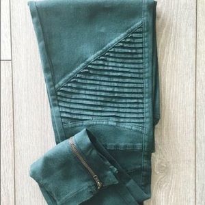 Emerald Green Beulah Moto Leggings