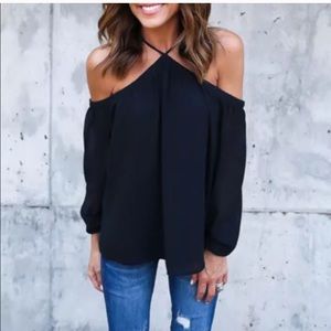 Black Off the Shoulder Shirt