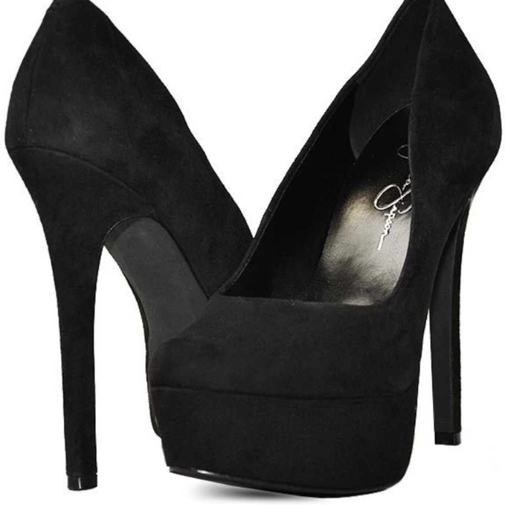 Jessica Simpson Black Suede Platform Heel