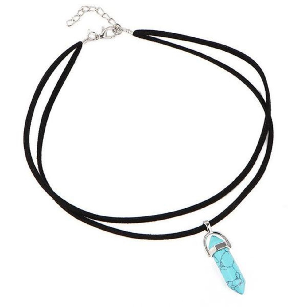 Turquoise Quartz Healing Stone Choker Necklace