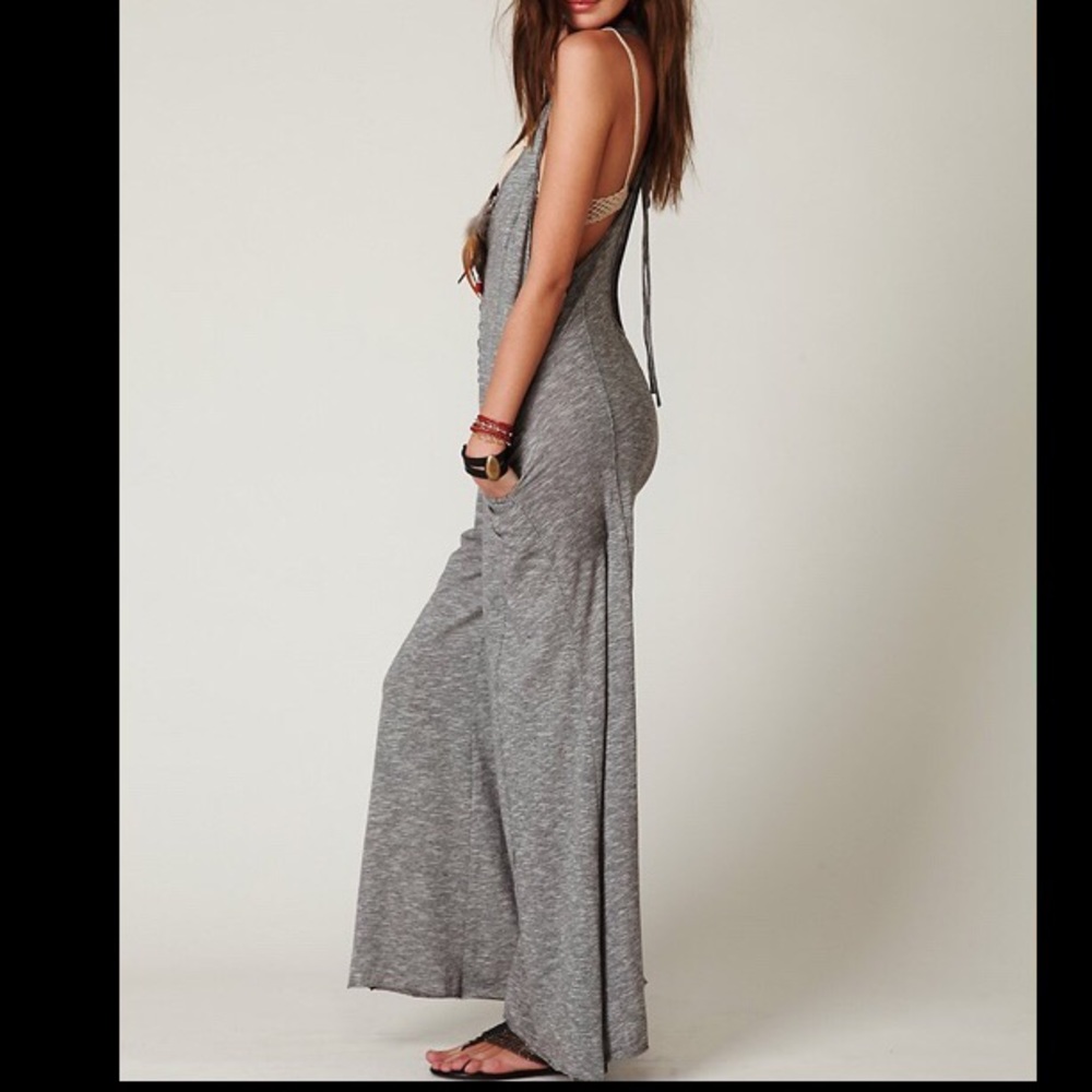 Free People Beach romper XS gray striped onesie