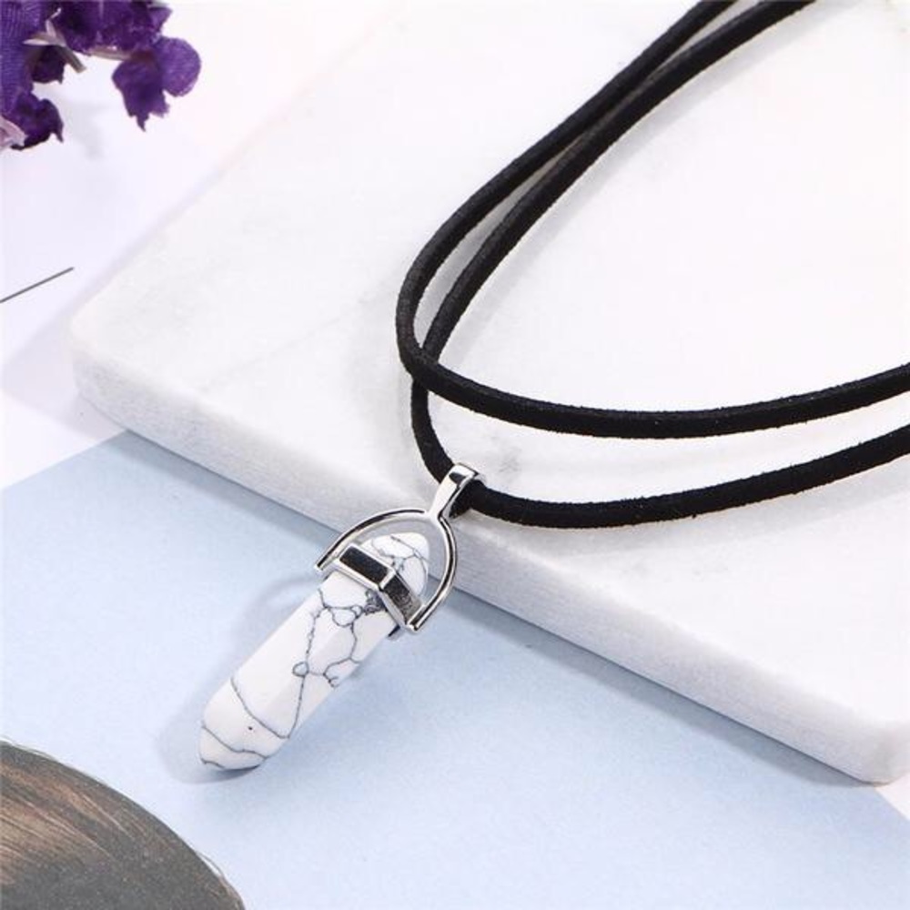 White Quartz Healing Stone Choker Necklace - Picture 1 of 1