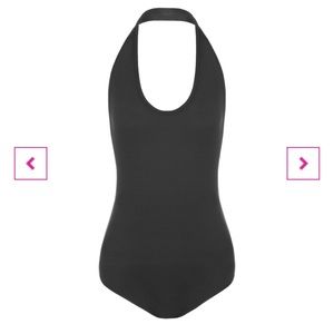 Plain Black Halter Top Bodysuit