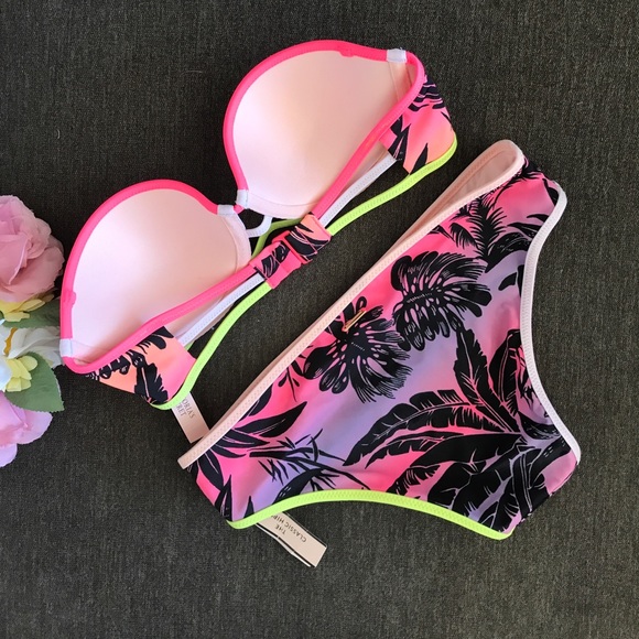 Victoria secret palm print swim set 32C/XS - Picture 2 of 3