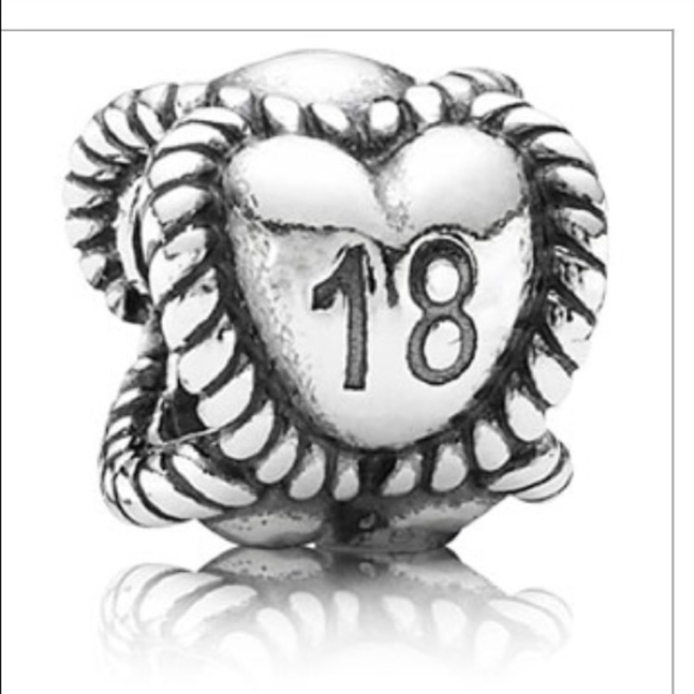 PANDORA RETIRED "18" CHARM NEVER WORN