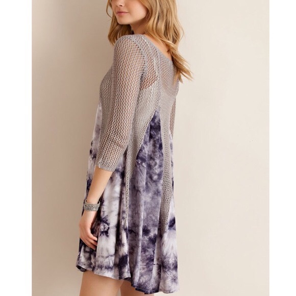SIA Tie dye print crochet dress - GREY - Picture 2 of 4