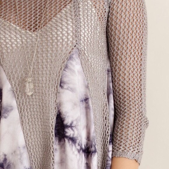 SIA Tie dye print crochet dress - GREY - Picture 4 of 4