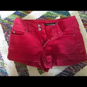 Bright Red Jean Shorts - Female
