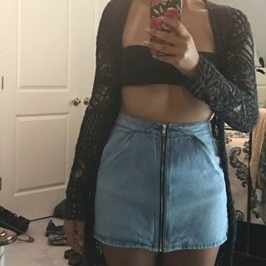 Kendall & Kylie Light denim zip mini skirt