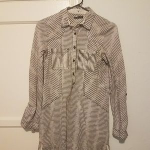 Long sleeve collared mini dress