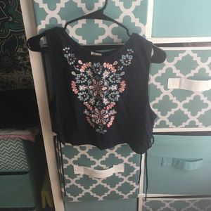 Hollister Embroidered Crop Top