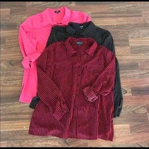 THREE Silky blouses XL