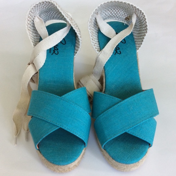 {Anthro} Pinaz Open Toe Espadrilles Size 37 - Picture 3 of 4