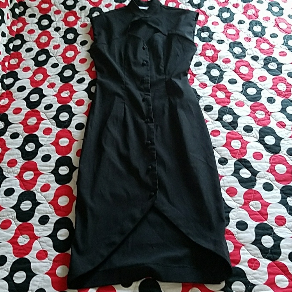 Stop staring black wiggle dress