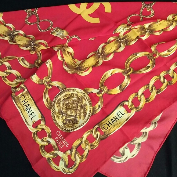 Red chanel scarf Clearance
