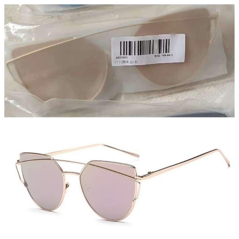 ❤️Gold Fashion Sunglasses Double Metal Nose Bridge - Picture 5 of 8