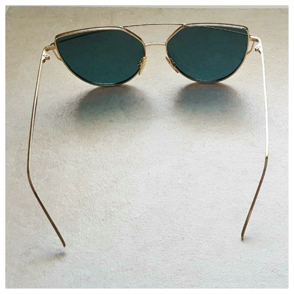 ❤️Gold Fashion Sunglasses Double Metal Nose Bridge - Picture 6 of 8