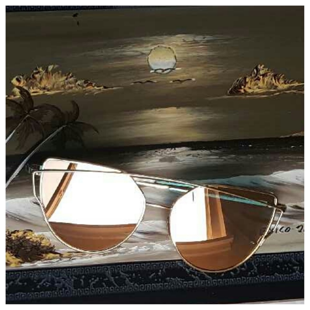 ❤️Gold Fashion Sunglasses Double Metal Nose Bridge - Picture 7 of 8