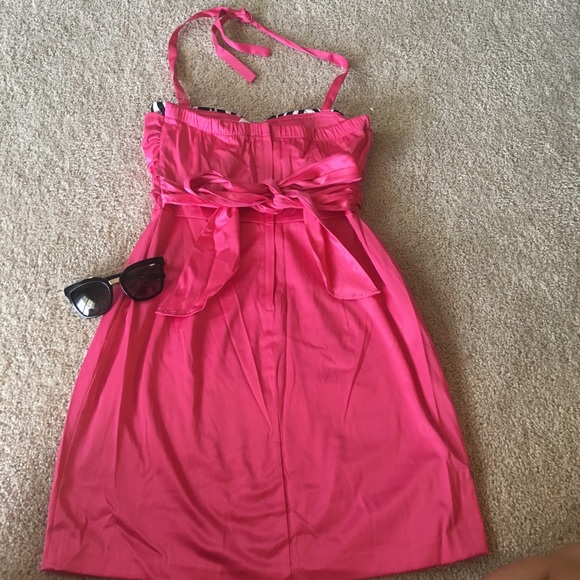 Pink Zebra Prom Sweetheart Halter Dress 👗 - Picture 5 of 8