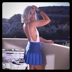 Pleated Sunflower Blue American Apparel Skirt