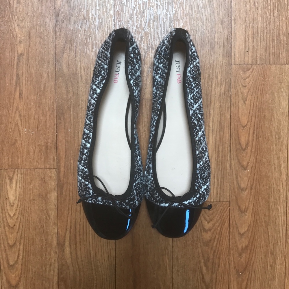 Tweed ballet flats