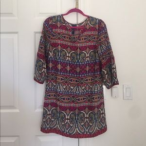 Blue Rain Patterned Shift Dress size S