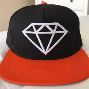 Black & Orange Diamond hat