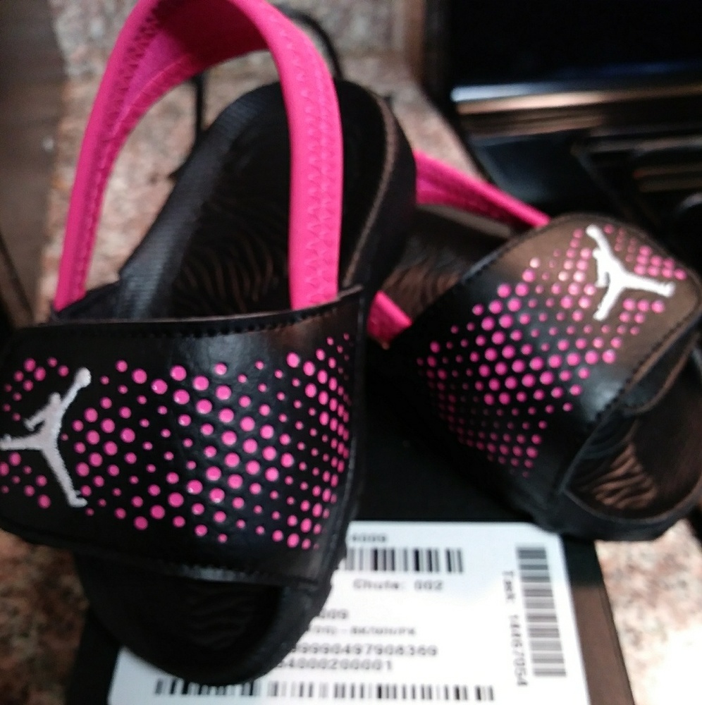 Jordan Pink & Black toddler Sandals