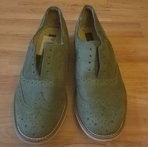 Genuine Suede Laceless Oxfords