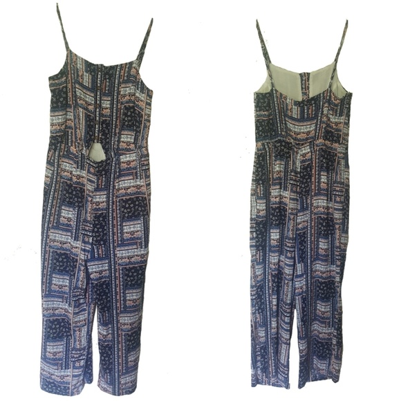 NWT Anthropologie Paper Crane Blue Floral Jumpsuit - Picture 1 of 5