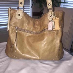 Coach tan leather purse