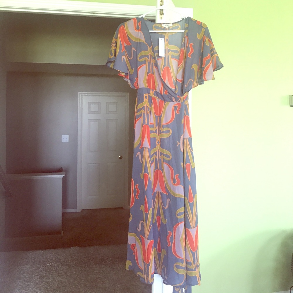 NWT floral wrap dress