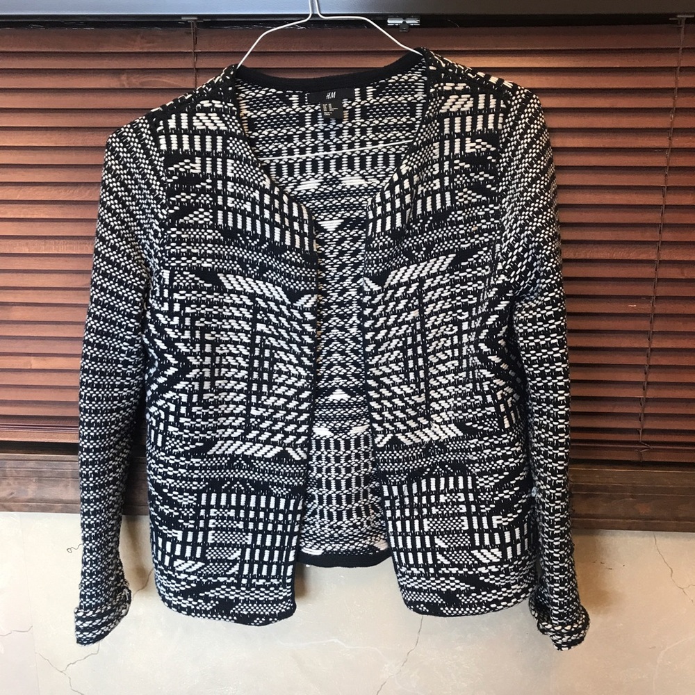 H&M Black and White Jacket/Blazer