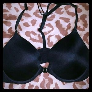 PINK Victorias Secret Black T-Back Push-Up Bra 32C